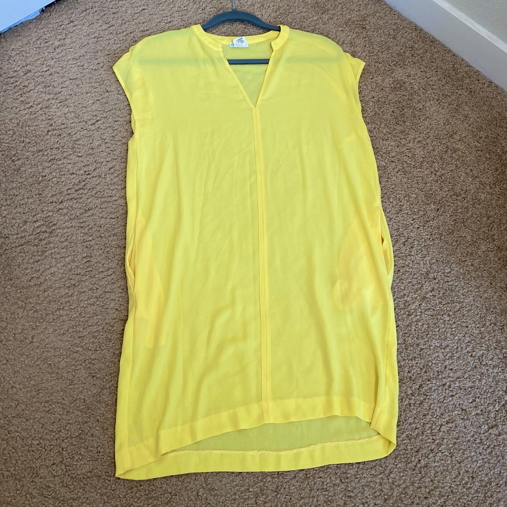 YELLOW SWIM COVERUP SHIFT DRESS SMALL